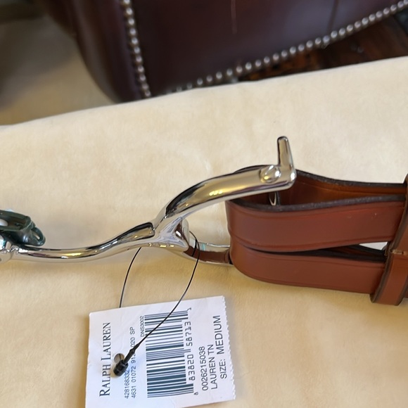 Lauren Ralph Lauren Equestrian Bit Brown Belt size Medium NWT - Picture 2 of 13